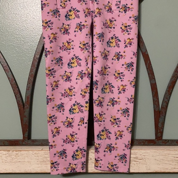 Girls’ 4T Janie and Jack Pink Floral Ponte Pants - Picture 3 of 7